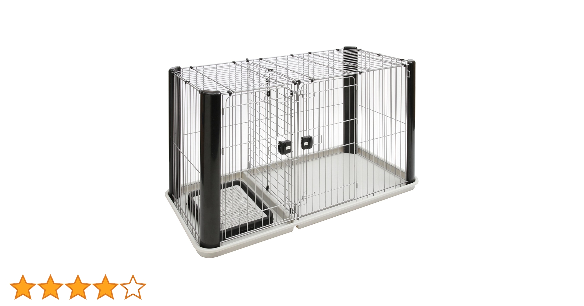 アドメイト イヌ用 ヴィラフォートサークル ブラック&シルバー レギュラー 71c8VNHrNaL.jpg_BO30,255,255,